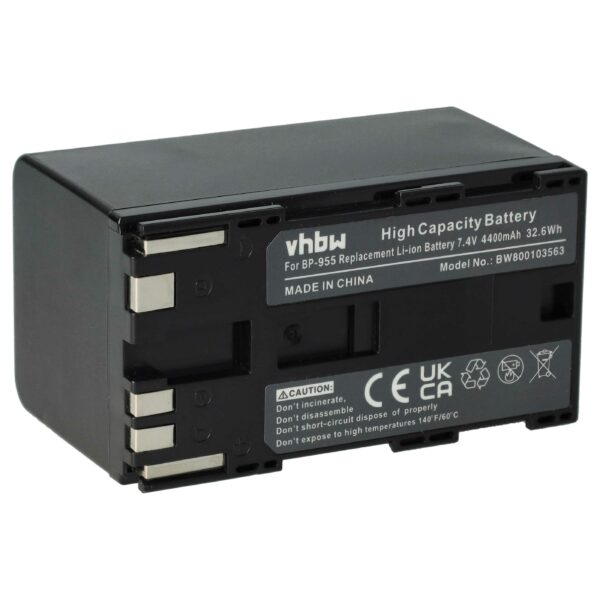 Bateria para Câmara Canon BP-975, BP-955 - 4400 mAh 7.4 V Li-Ion vhbw