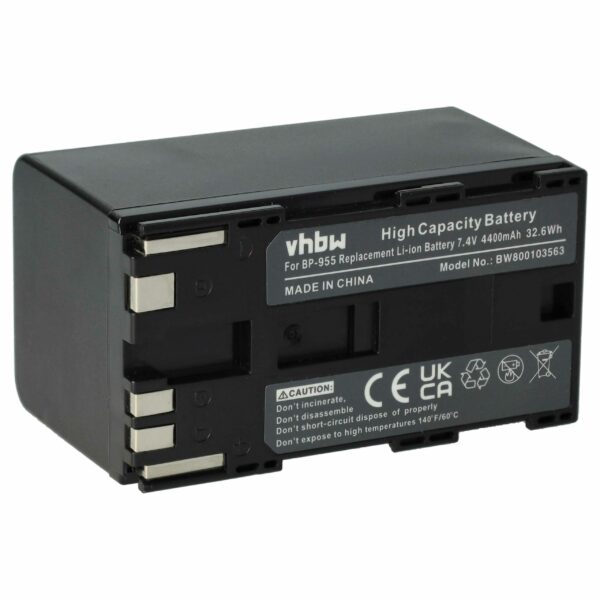 Bateria para Câmara Canon BP-975, BP-955 - 4400 mAh 7.4 V Li-Ion vhbw