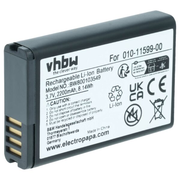Bateria compatível com Garmin GPS 010-11654-03, 010-11599-00 - 2200mAh, 3.7V