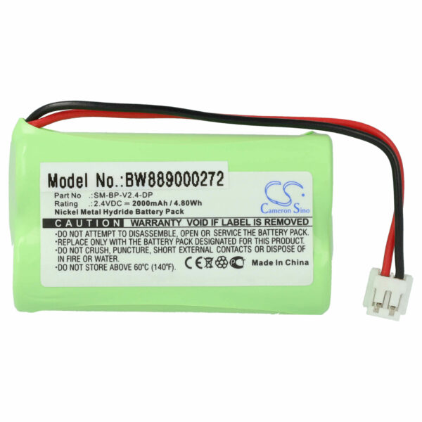 Bateria vhbw para Equipamento Médico VDW SM-BP-V2.4-DP - 2000 mAh 2.4V NiMH