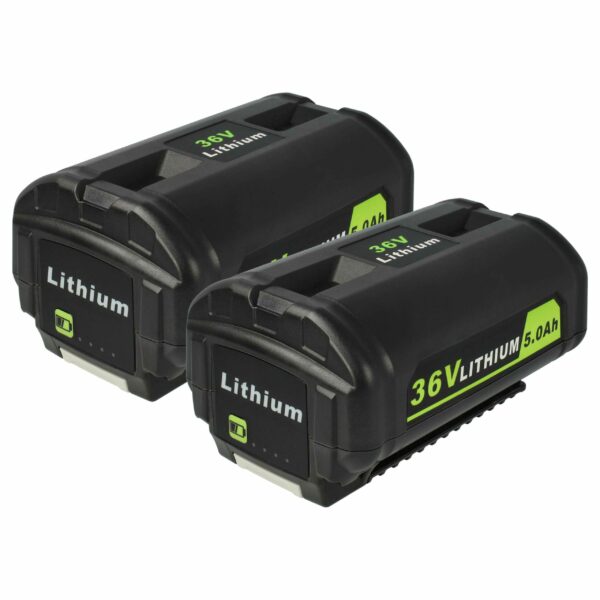 2 Baterias vhbw 36 V 5 Ah Li-Ion para Ryobi BPL3626, BPL3640, BPL3650