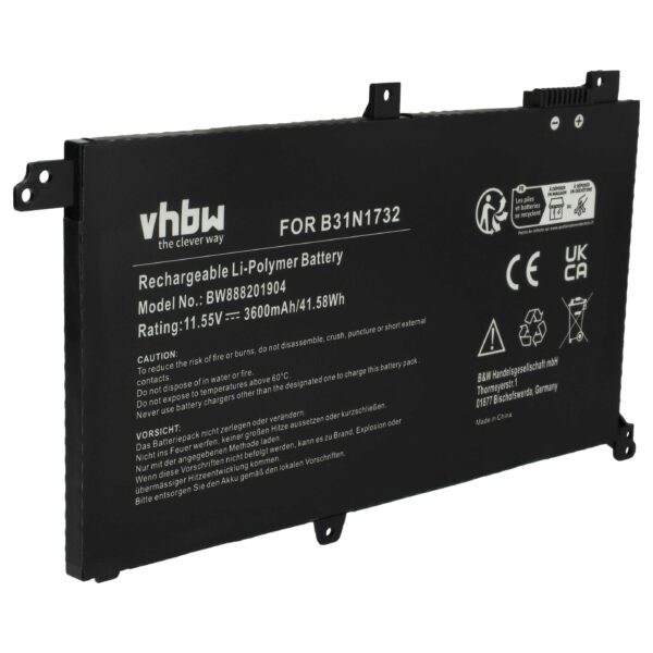 Bateria para Portátil vhbw p/ Asus VivoBook S14 / K430 / X430 3600 mAh 11.55 V