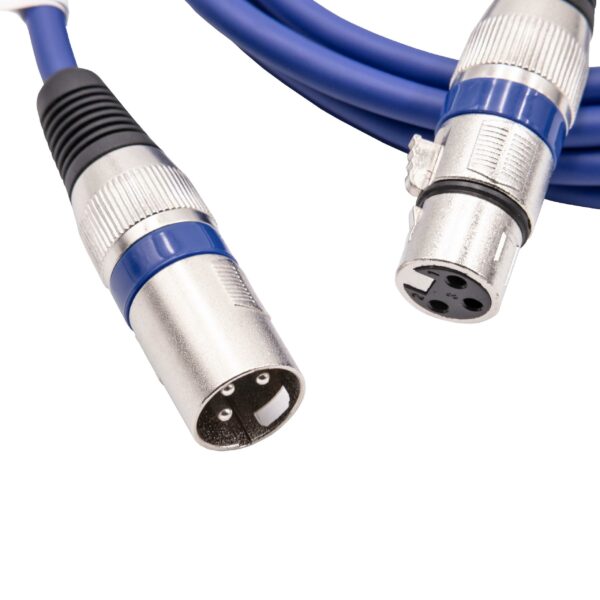 Cabo DMX vhbw para Projectores e Iluminação de Palco - Ficha XLR Macho para Tomada XLR Fêmea, 3 Pinos, 200 cm, Azul