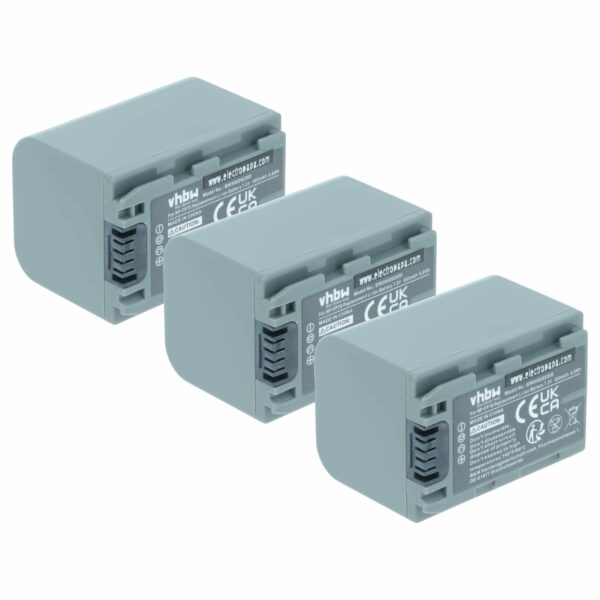 Bateria vhbw 3x para Câmaras Vídeo Sony - 950 mAh, 7.2V, Li-Ion (NP-FP60, NP-FP51, NP-FP50, NP-FP30, NP-FP70)