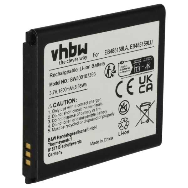 Bateria vhbw compatível com Samsung EB485159LU, EB485159LA - 1800 mAh 3.7 V Li-Ion