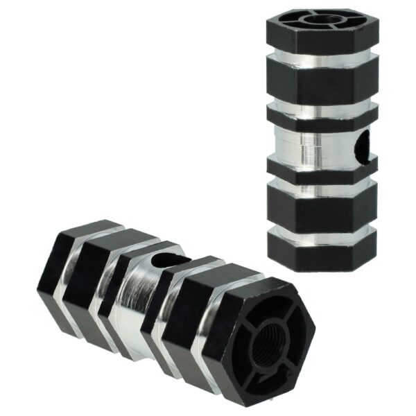 2x Apoios de Pé para Bicicleta, BMX e Bicicleta de Montanha - Pedaleiras BMX 6.6 x 2.5 cm, Preto