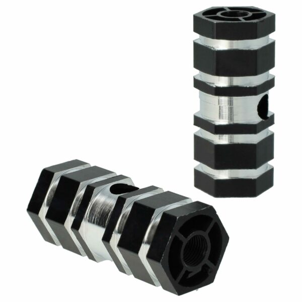 2x Apoios de Pé para Bicicleta, BMX e Bicicleta de Montanha - Pedaleiras BMX 6.6 x 2.5 cm, Preto