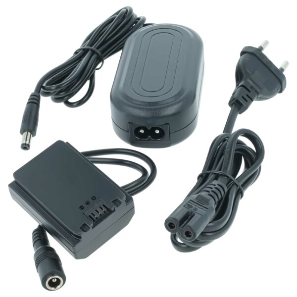 Carregador e Adaptador de Corrente vhbw para Câmara Sony (Substitui AC-FZ100) + Acoplador CC - 2.85 m, 8 V 3.0 A