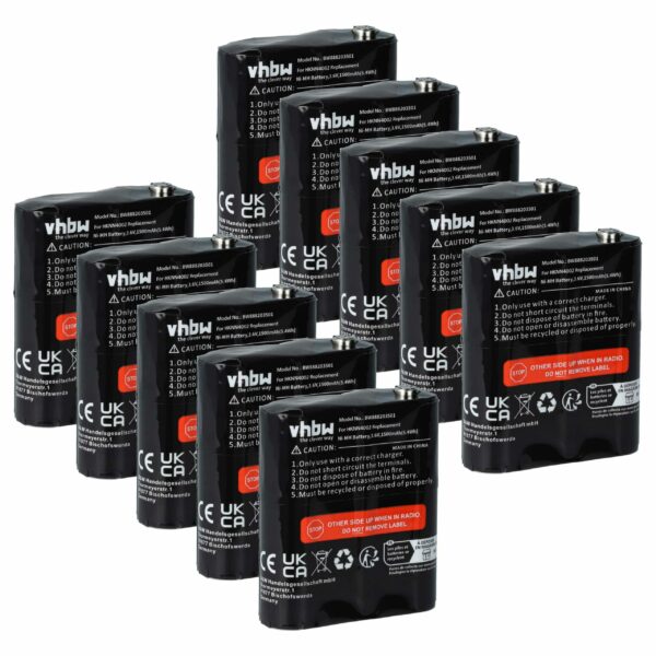 Bateria vhbw para Motorola 4002A - 10 unidades 1500 mAh 3.6V NiMH