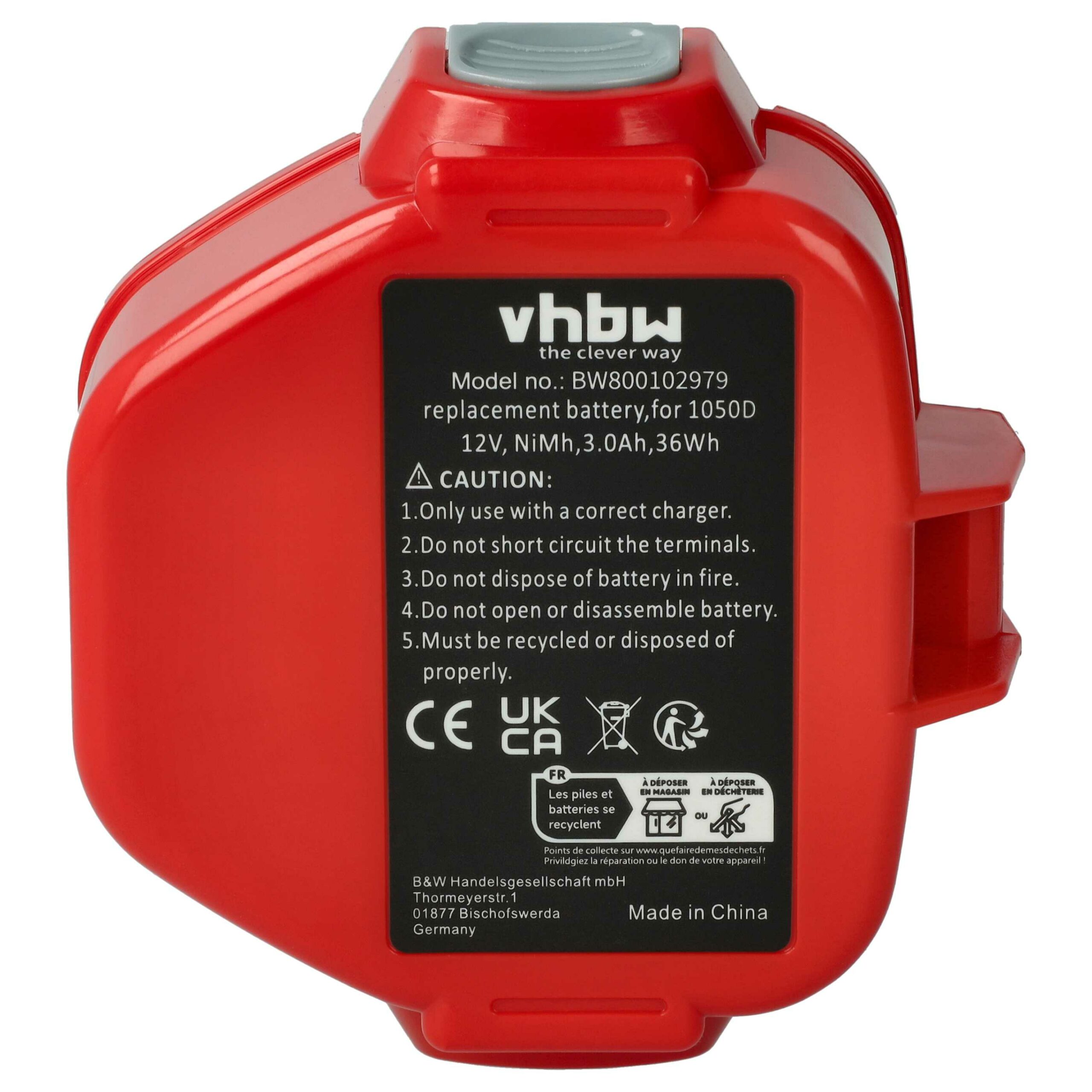 Bateria vhbw NiMH 3000 mAh 12 V para ferramentas elétricas Klauke, Makita e outras - Image 3