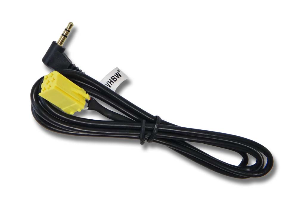 Cabo Adaptador Áudio AUX vhbw para Rádio Carro Smart ForTwo 451 (2007+) - 120cm