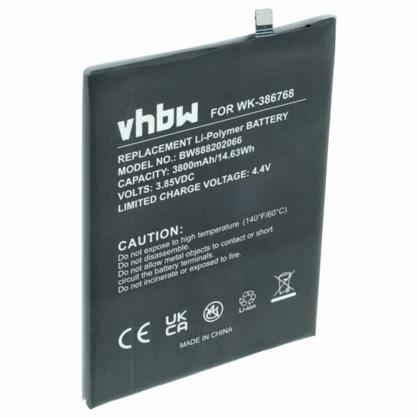 Bateria para Telemóvel Wiko 386768 - 3800 mAh 3.85 V Li-polímero vhbw