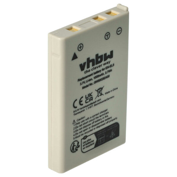 Bateria vhbw para Nikon EN-EL5 - 1000mAh, 3.6V, Li-Ion