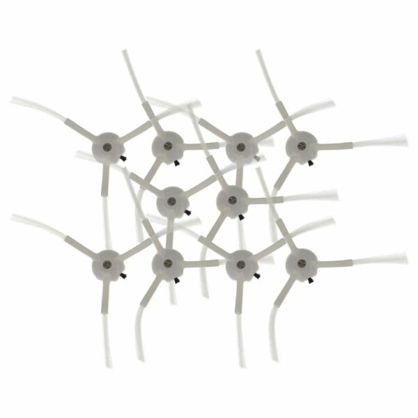 10x Escova Lateral para Proscenic M8 Pro - 3 braços, branca (vhbw)