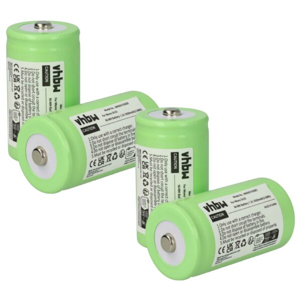 Bateria NiMH vhbw 4x D 3000 mAh 1.2V compatível com PerfectPro CB Radio (KR20, HR20, R20, LR20)