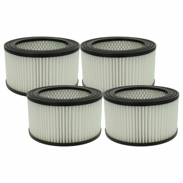 4x Filtro de Cartucho vhbw compatível com Oxeo 760023 para Aspirador PowerPlus, preto/branco
