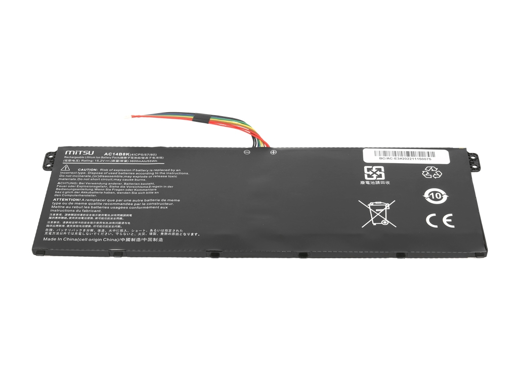 Bateria Mitsu para Acer Aspire E3-111, V5-122, AC14B8K - Image 2
