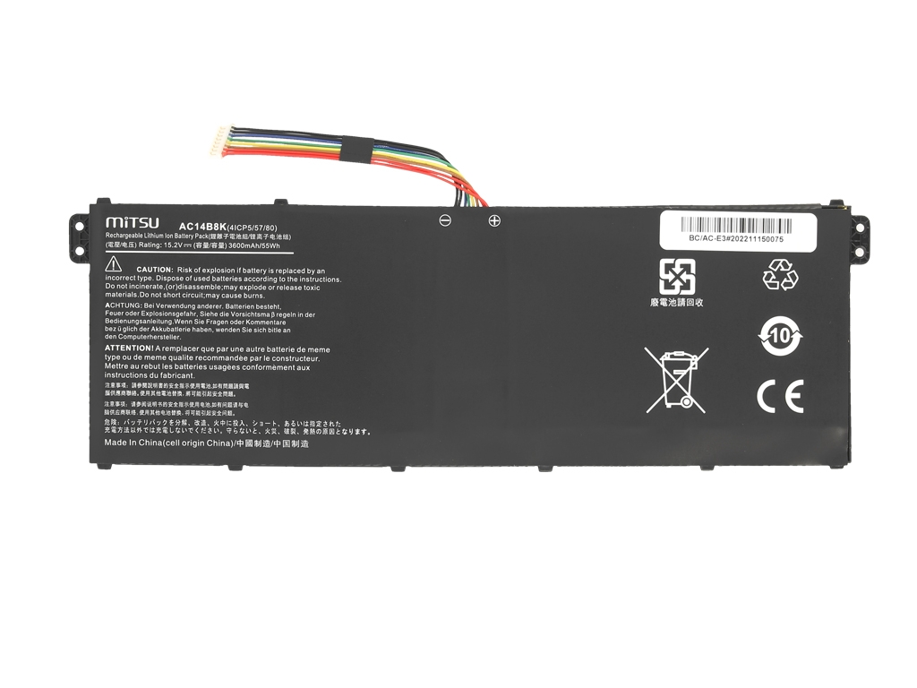 Bateria Mitsu para Acer Aspire E3-111, V5-122, AC14B8K - Image 4