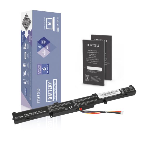Bateria Mitsu de Alta Capacidade para Portátil Asus ROG Strix GL553V, GL742V, GL752V Series