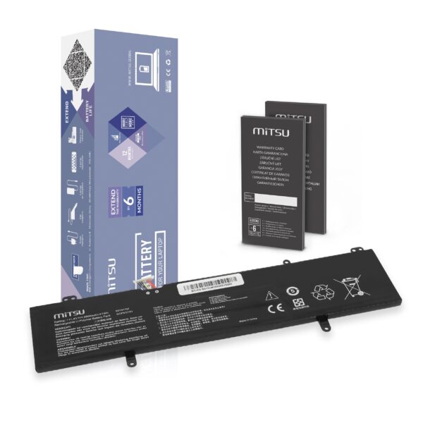 Bateria Mitsu para Portátil Asus VivoBook F411U, S410U, X411U Series - 3600mAh, 11.4V