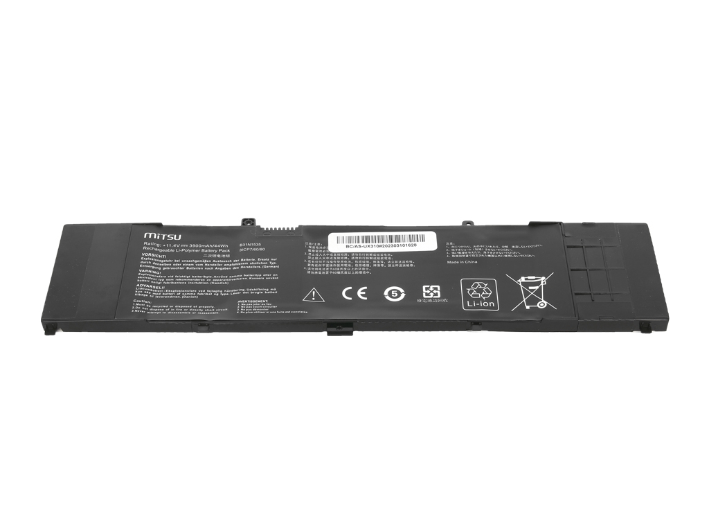 Bateria Mitsu 11.4V 3900mAh (44Wh) para Portátil Asus Zenbook UX310, UX3410, UX410 Series - Ref. B31N1535 - Image 2