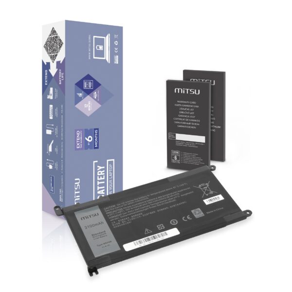 Bateria Mitsu 3100mAh (35Wh) 11.4V para Portátil Dell Inspiron, Latitude e Vostro Series - Substitui WDX0R, 3CRH3