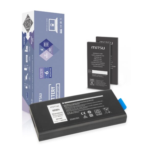 Bateria Mitsu de 11.1V (10.8V) 4400mAh para Portáteis Dell Latitude 14 Rugged 5404, 7404, 5414, 7414 Series