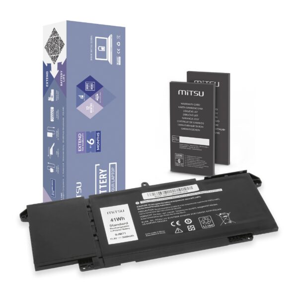 Bateria Mitsu 11.4V para Portátil Dell Latitude 5320, 7320, 7420, 7520 - PN: 9JM71