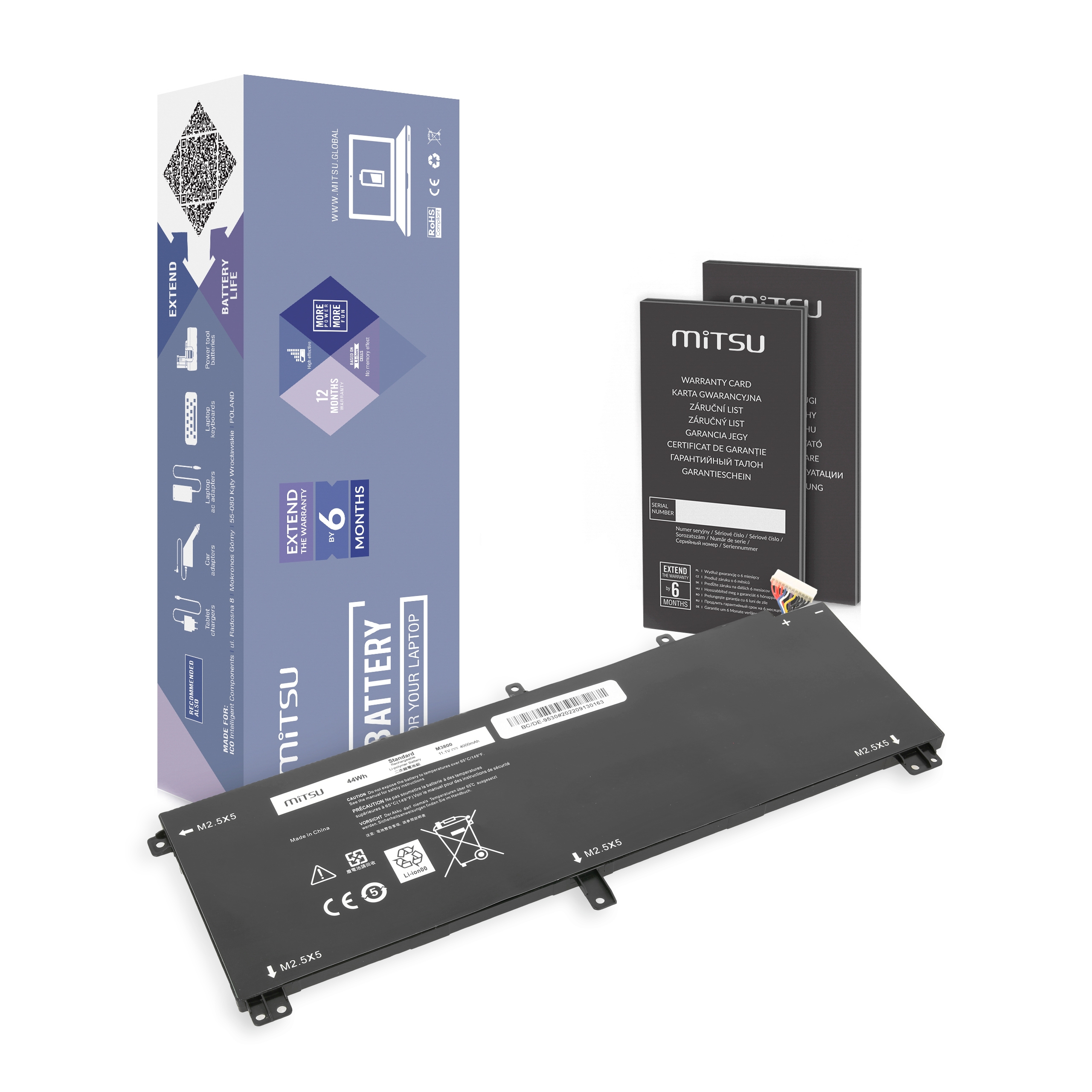 Bateria Mitsu de Alta Capacidade para Portátil Dell XPS 15 (9530) e Precision M3800 - 4000mAh