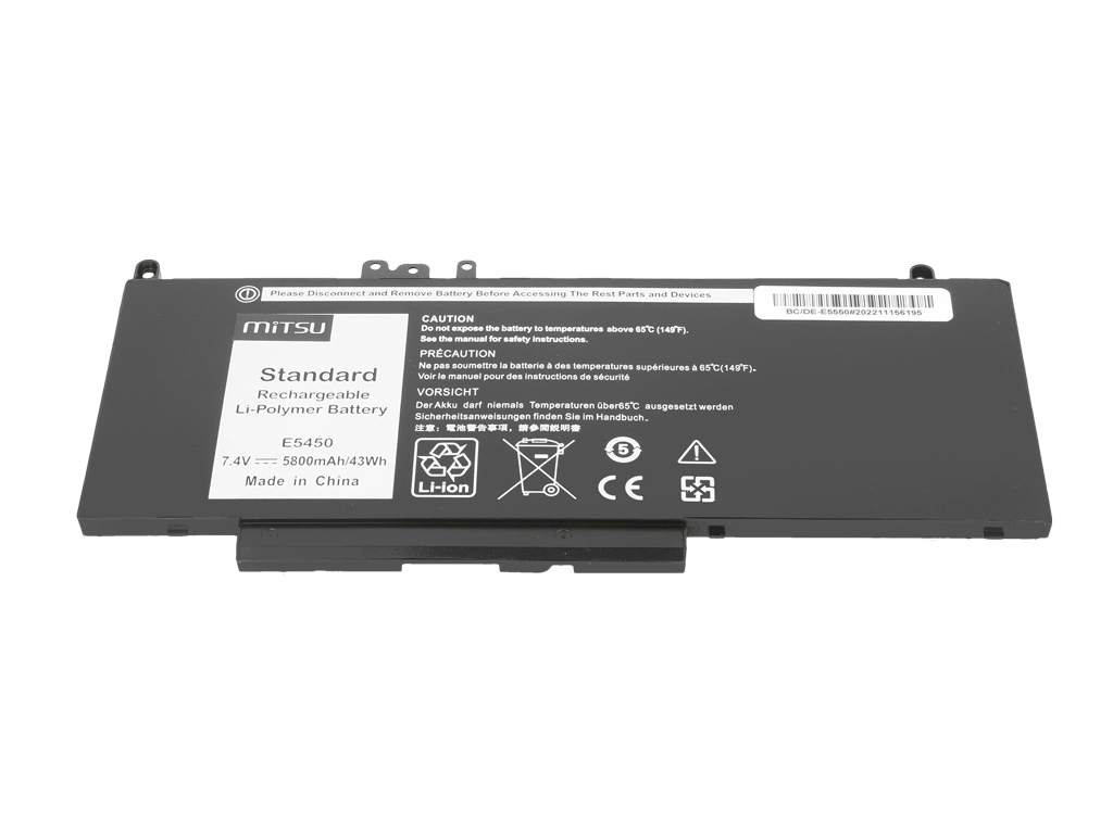 Bateria Mitsu para Dell Latitude E5450, E5550 - 7.4V - Image 2
