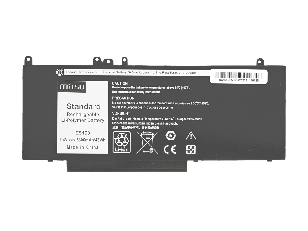 Bateria Mitsu para Dell Latitude E5450, E5550 - 7.4V - Image 4