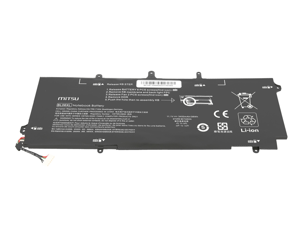 Bateria Mitsu para HP EliteBook Folio 1040 G1, G2, BLO6XL - Image 2