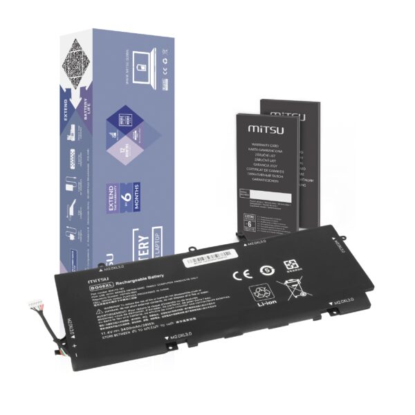 Bateria Mitsu para Portátil HP EliteBook Folio 1040 G3 - Alta Capacidade 3400mAh
