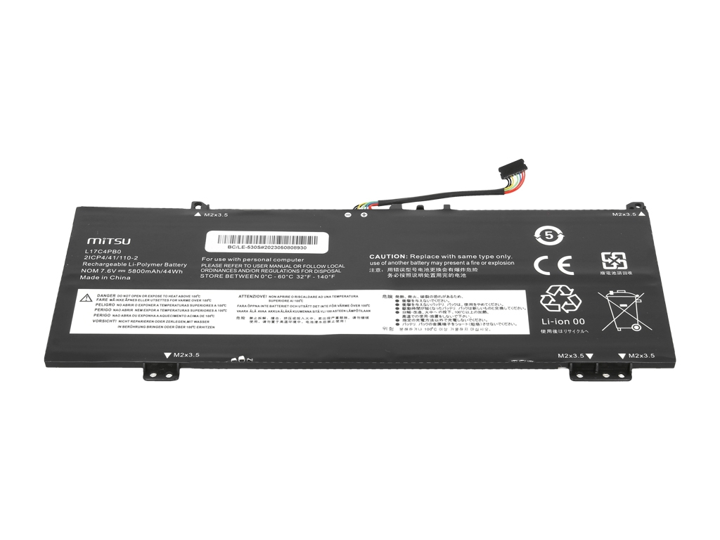 Bateria Mitsu 7.6V 5800mAh para Portátil Lenovo IdeaPad 530S-14IKB, 530S-15IKB, Yoga 530, Flex 6-14 Series - Image 2