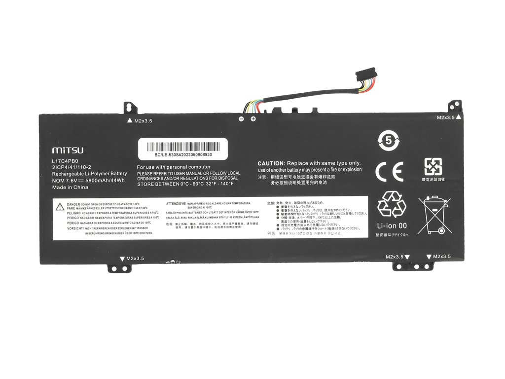 Bateria Mitsu 7.6V 5800mAh para Portátil Lenovo IdeaPad 530S-14IKB, 530S-15IKB, Yoga 530, Flex 6-14 Series - Image 4