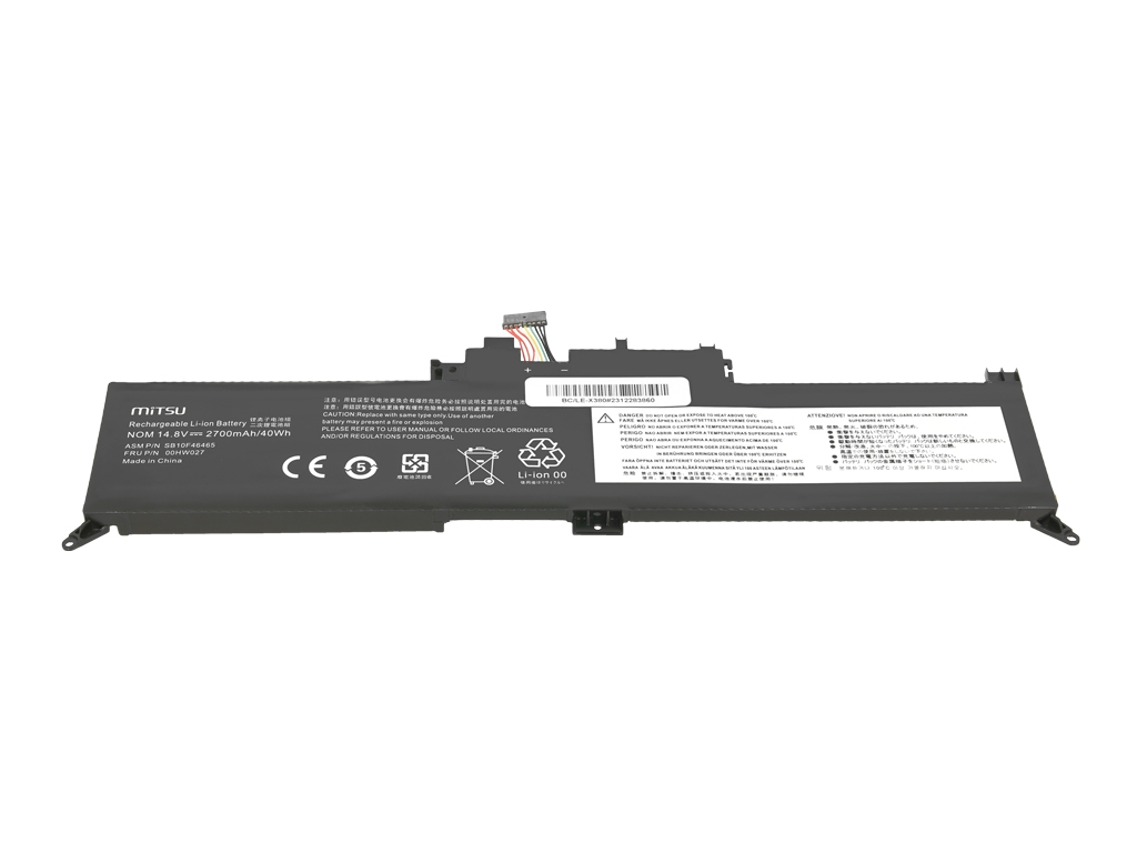 Bateria Mitsu para Portátil Lenovo ThinkPad Yoga 260, 370, X380 - 14.8V 2700mAh (40Wh) - Image 2