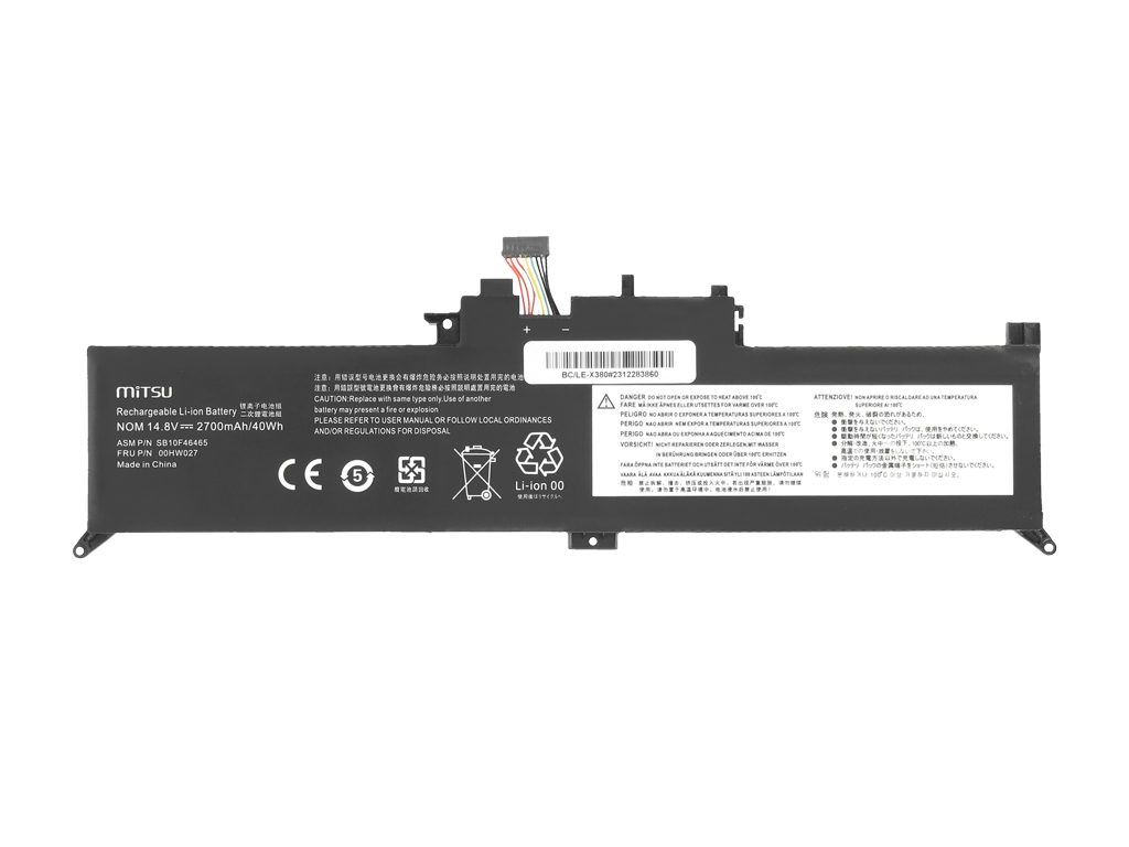 Bateria Mitsu para Portátil Lenovo ThinkPad Yoga 260, 370, X380 - 14.8V 2700mAh (40Wh) - Image 4