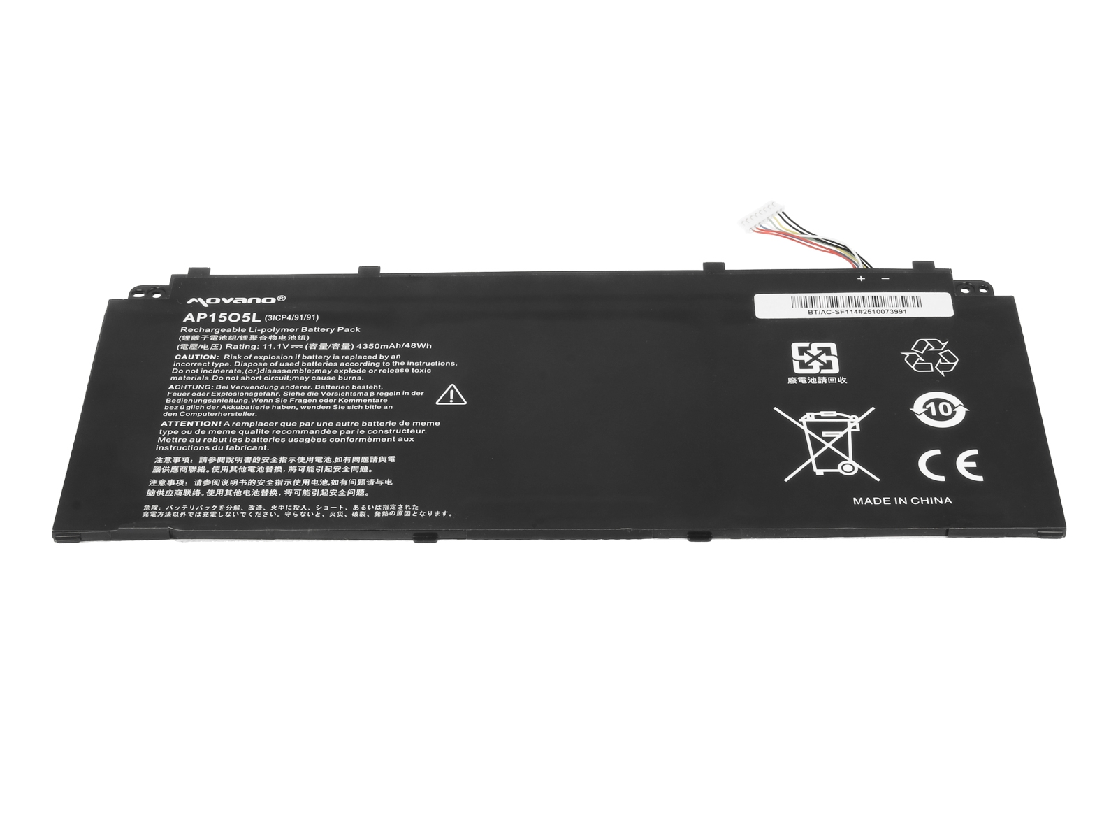 Bateria Movano Premium para Portátil Acer Spin 5 Pro SP513, Swift 1 Pro SF114 e Outros Modelos Compatíveis