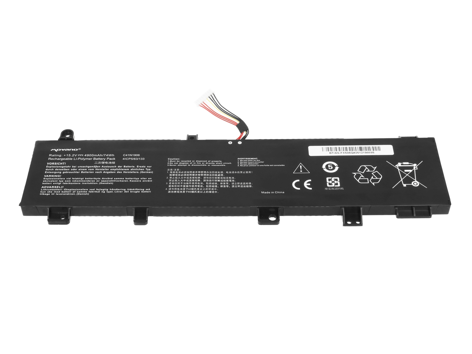 Bateria Movano 74Wh para Portátil Asus TUF Gaming A15 FA506Q, FX506QM Series e Outros Modelos Compatíveis - Image 2