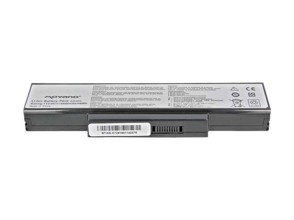 Bateria Movano 4400 mAh para Portátil Asus K72, K73, N73, X77 Series - 10.8V (11.1V) - Image 2