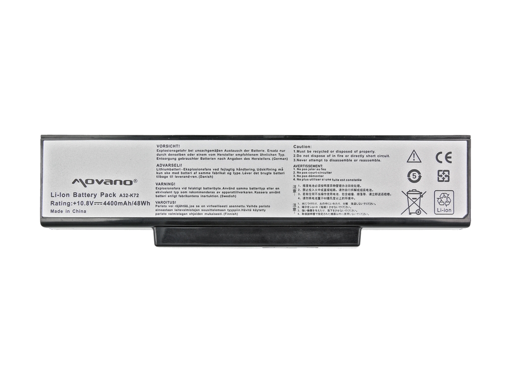Bateria Movano 4400 mAh para Portátil Asus K72, K73, N73, X77 Series - 10.8V (11.1V) - Image 4