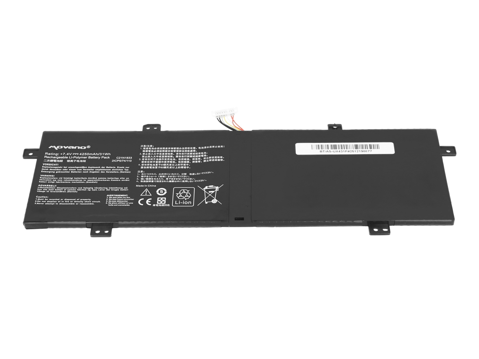 Bateria Movano para Portátil Asus Zenbook UM431D UX431F - 4250mAh 7.4V - Image 2