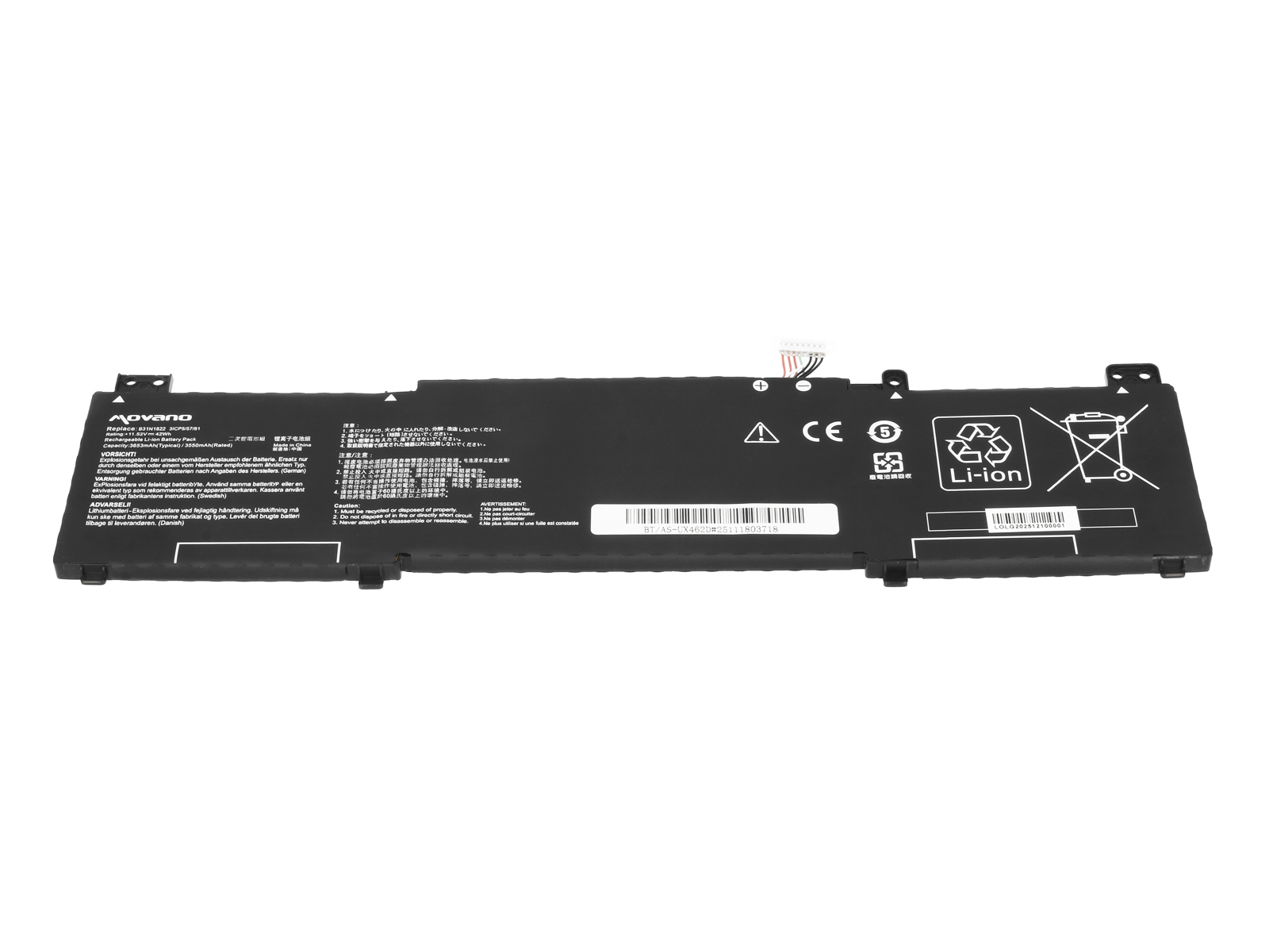 Bateria Movano para Portátil Asus ZenBook Flip Q406D, UX462D, UM462D Series - 11.52V 42Wh - Image 2