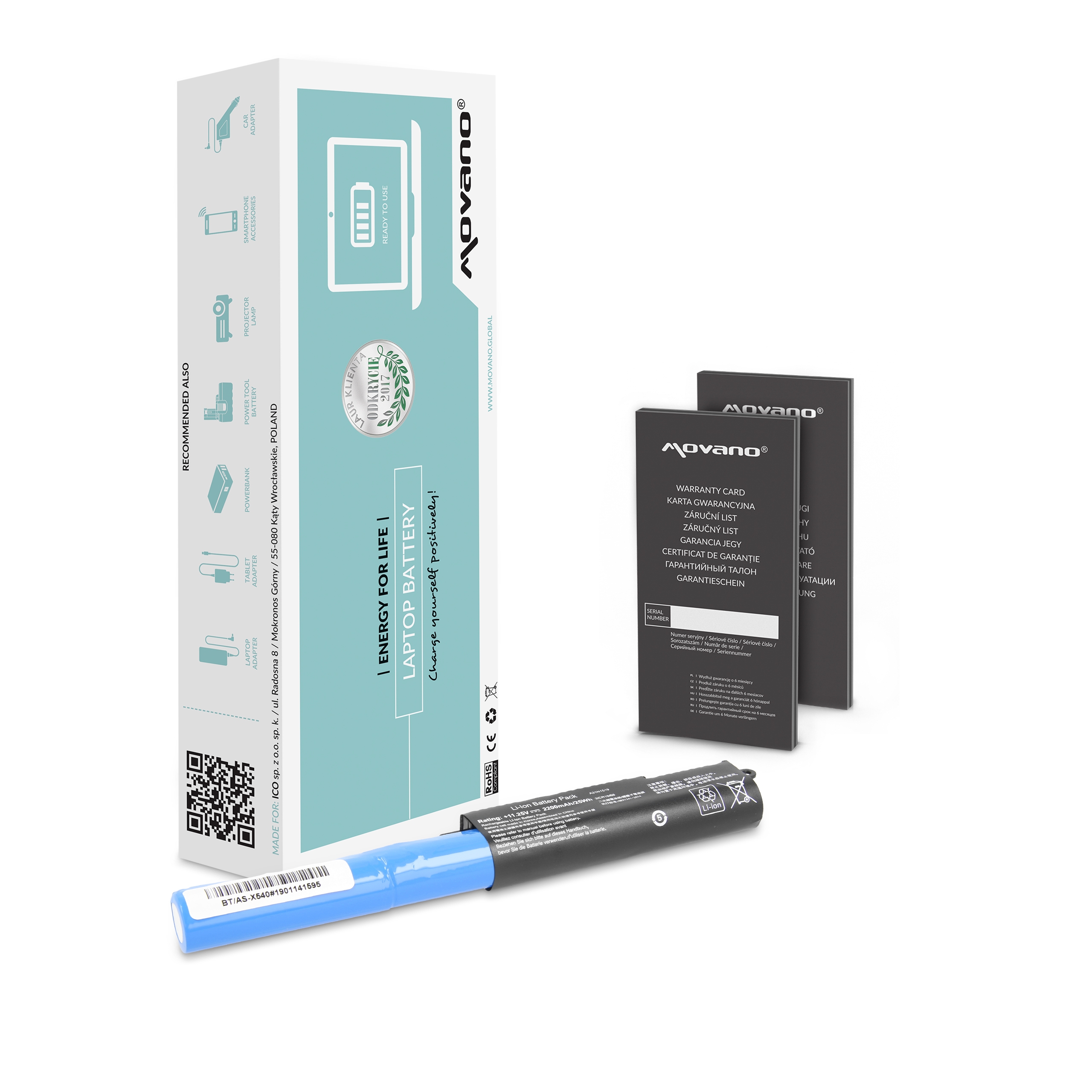 Bateria Movano para Portátil Asus A540, F540, X540 Series - 11.25V, 2200mAh