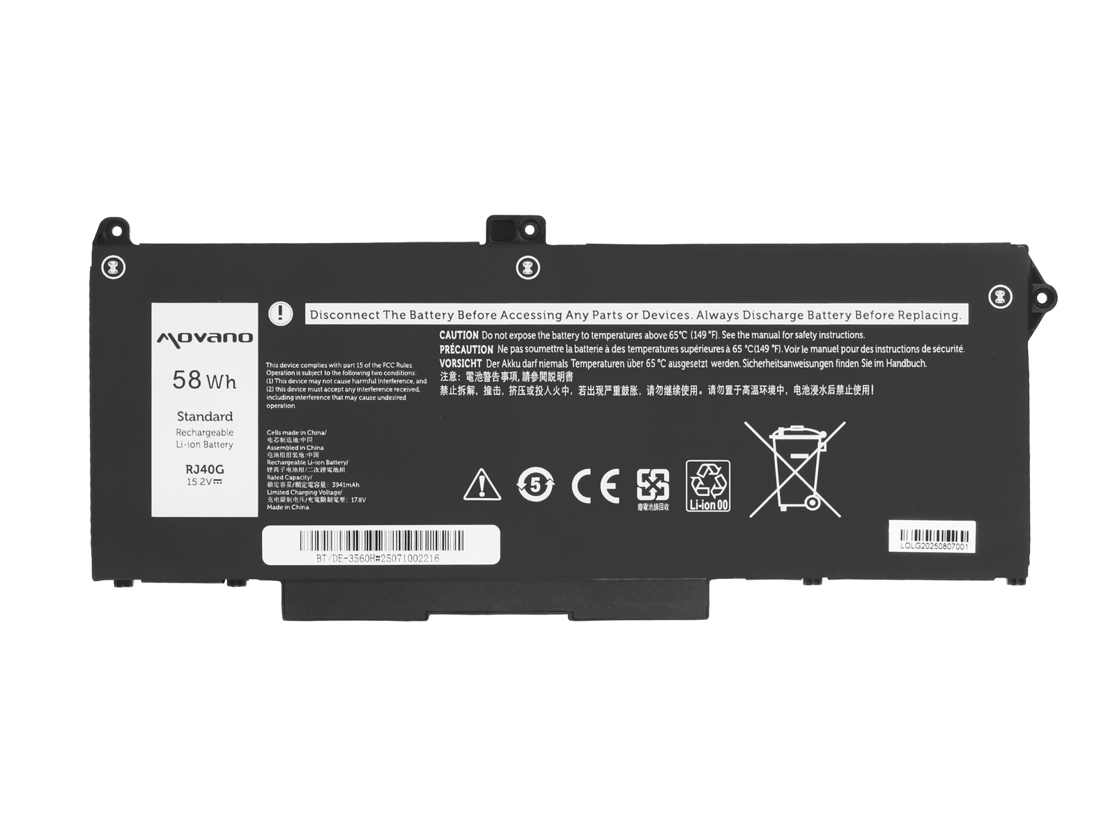Bateria Movano 3800mAh (58Wh) para Portátil Dell Latitude 5420, 5520, Precision 3560 - 15.2V Li-Po - Image 4