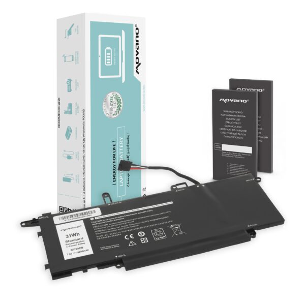 Bateria Movano de 7.4V 4200mAh para Portátil Dell Latitude 7400 2-in-1, 9410 2-in-1 e E7260 - PN: NF2MW