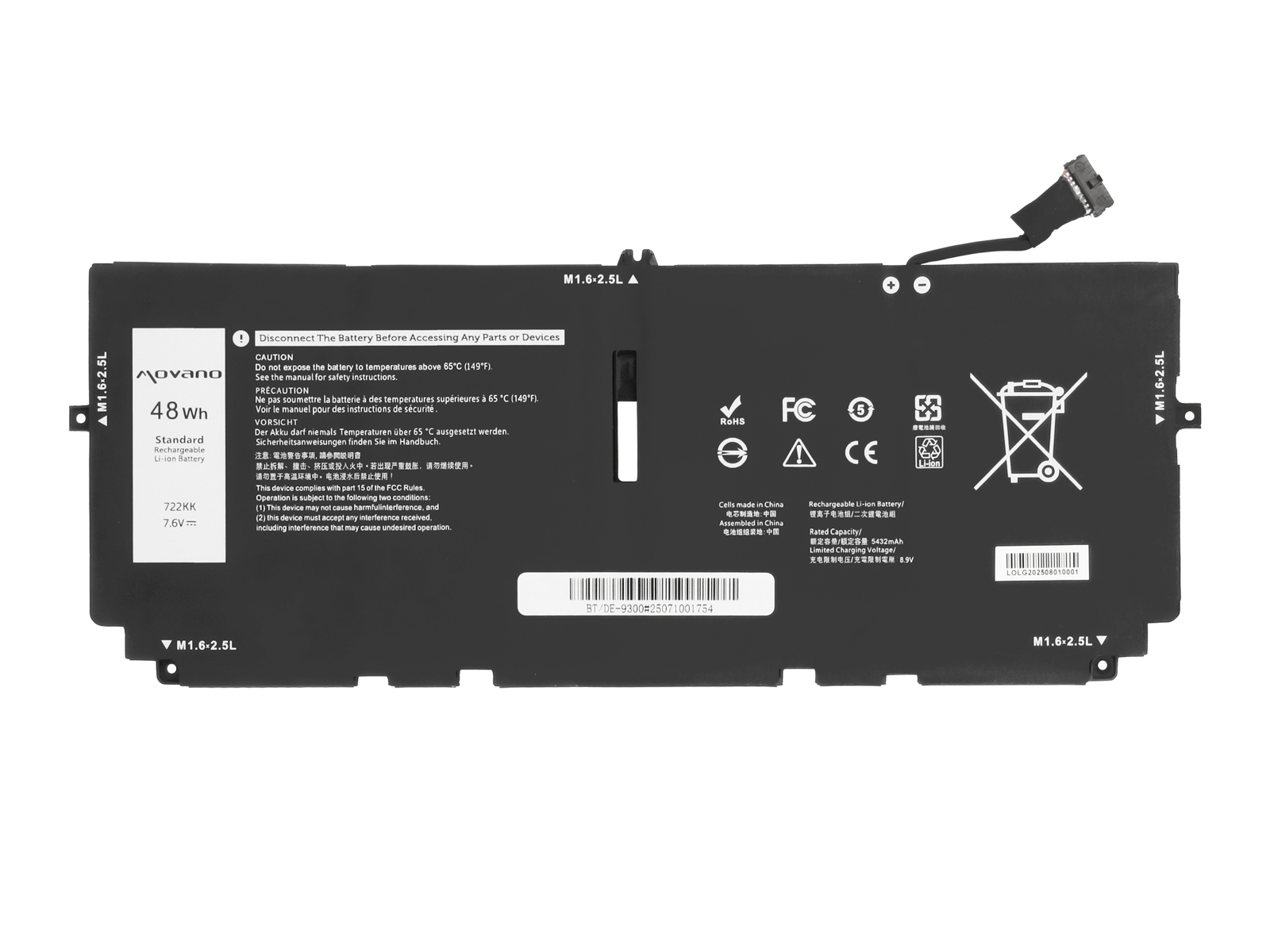 Bateria Movano de Alta Capacidade para Portátil Dell XPS 13 9300, 9310, 9380 Series - Image 4