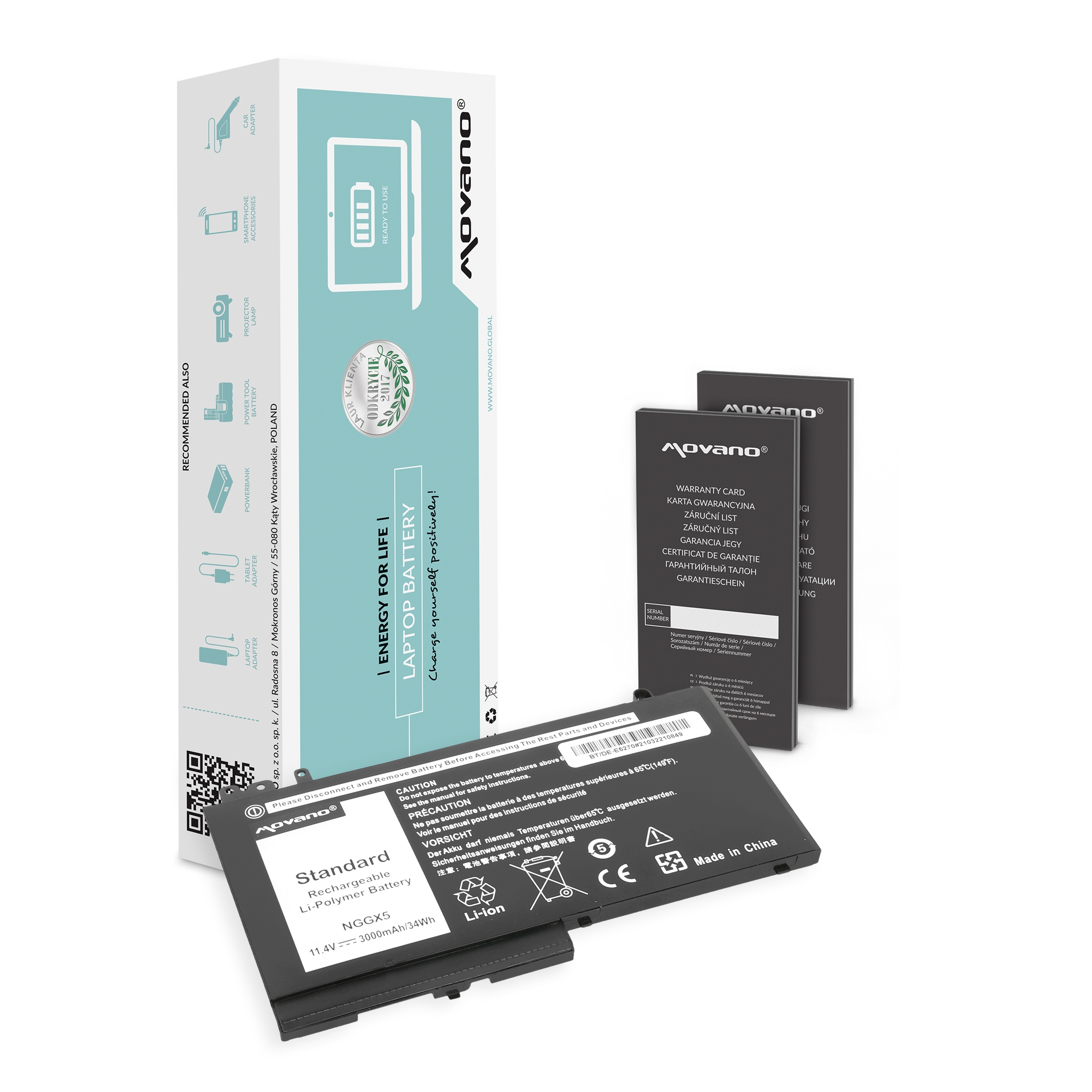 Bateria Movano para Dell Latitude E5270, 5470, 5570