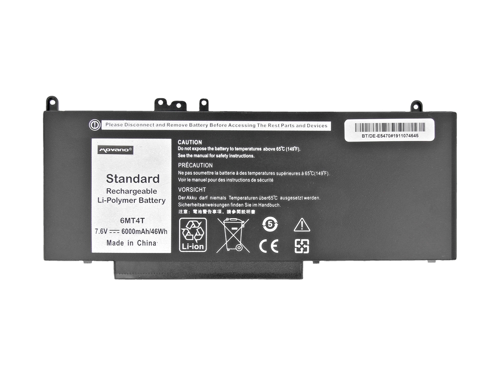 Bateria Movano para Portátil Dell Latitude E5470, E5570, 5470, 5570, Inspiron 3510 - 7.6V 6000mAh (46Wh) - Substitui 6MT4T, 7V69Y - Image 4