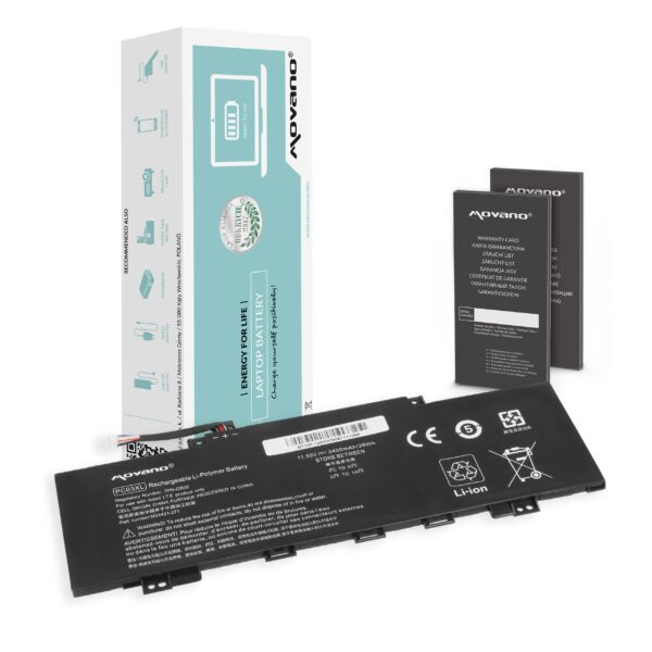 Bateria Movano PC03XL para Portáteis HP Pavilion x360 14-dy/14-ek e HP Pavilion Aero 13-be/13-bg - 11.55V 3400mAh